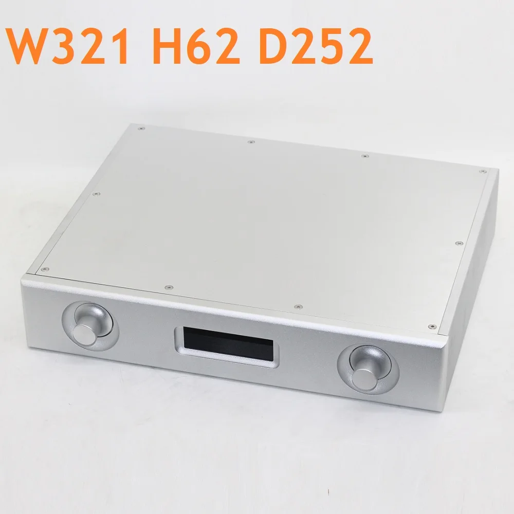 

Preamp Chassis DIY Power Amplifier Housing Anodized Aluminum DAC AMP Case Front Window Box Preamp Music Shell PSU W321 H62 D252