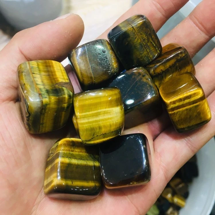 

Natural tiger eye stone polished rolling stone crystal
