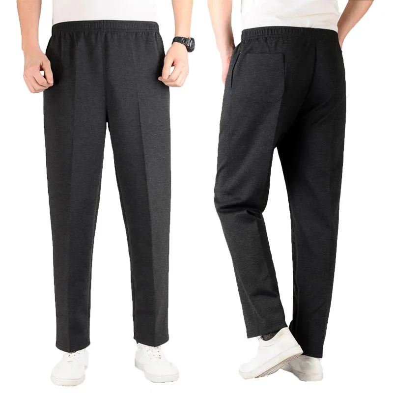 

Spring Men Casual Pants Loose Elastic band Sweatpants Men Basic Trousers Tracksuit Bottoms pocket Sportswear Straight Pants
