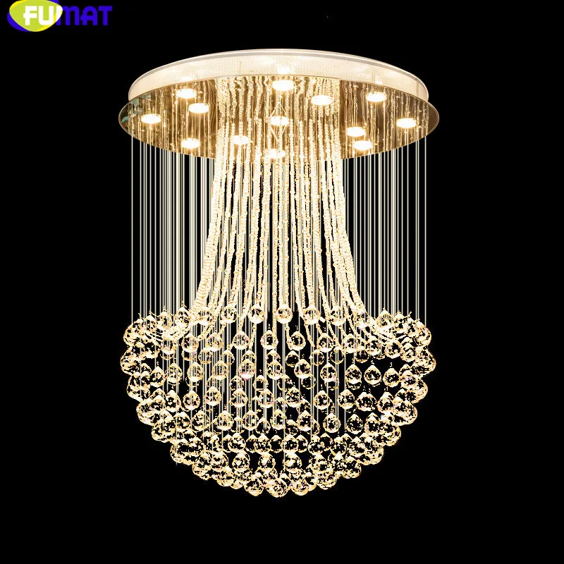 

FUMAT Modern LED Chandeliers Living Room GU10 K9 Crystal Pendant Ceiling Lamp Luminaire Light Fixture Suspensions Hanging Lights