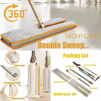

Self-wringing Flipping Flat Mop Double-sided Flat Mop Washable Mop Home Cleaning Tool for Laminate Tile Hardwood Floor