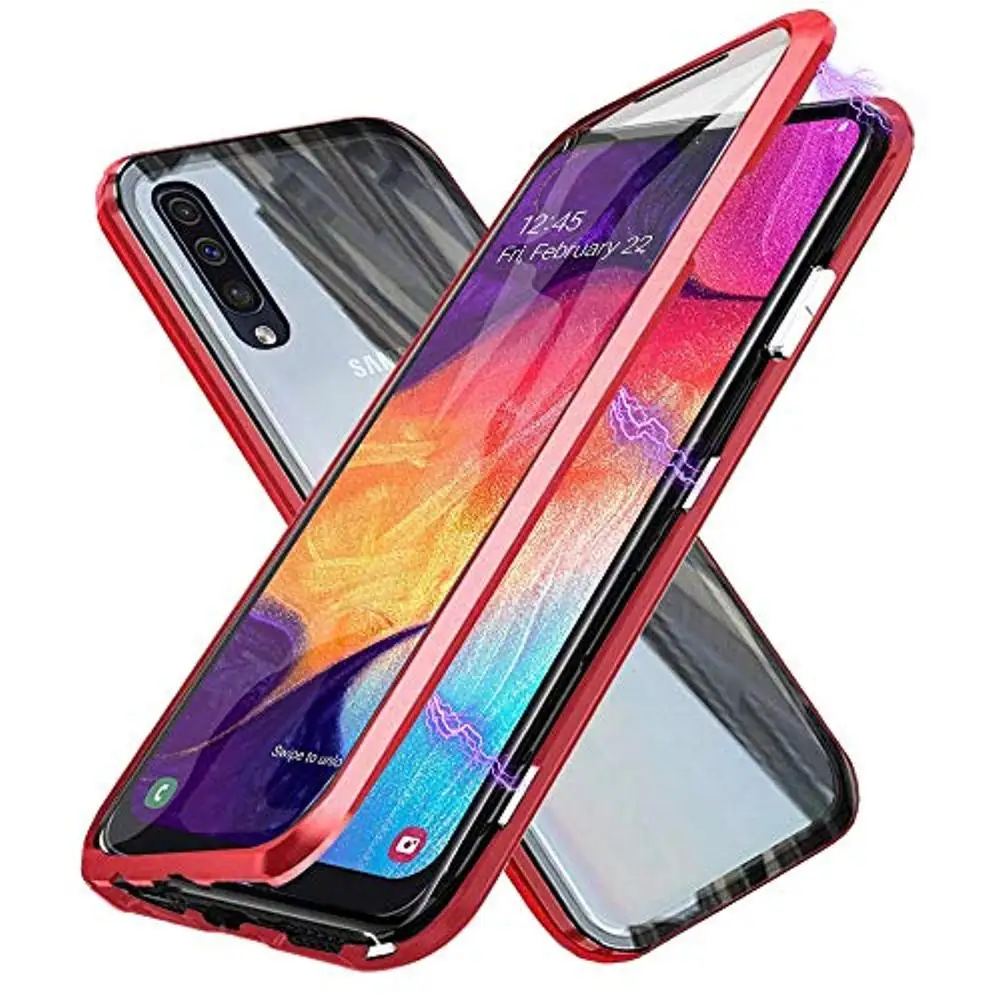 Magnetic case For samsung Galaxy m30s Double side tempered Glass cover on the For samsung a50 a30 a70 a20 a50s fundas capa coque