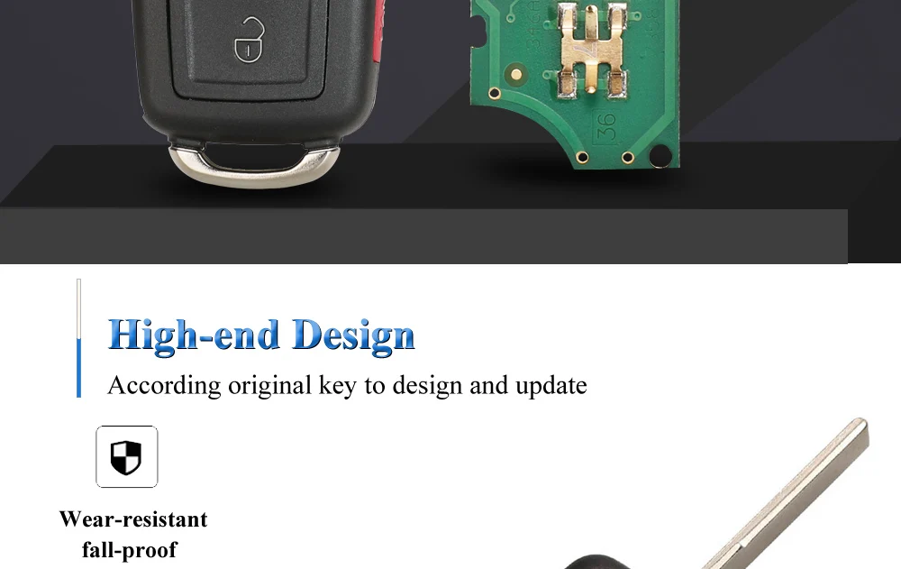 Keyforkess Chiave A Distanza FOB 2 Bottoni 433MHZ ID48 1J0 959 753N/753AG/753CT 7M3959753 per Volkswagen VW passat Golf MK4 Bora Polo - H685ff85ad20e4dcc976e7d46dc17daa5K