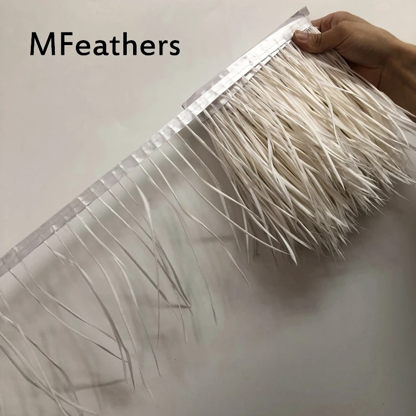 5 meters/lot Single Goose Duck Feathers Trims washed goose Fluffy Dress/jewelry/Christmas/hat wedding decoration Lace strips Boa