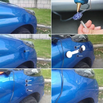 

17Pcs Dent Puller Kit with Hot Melt Glue Gun Glue Sticks for Car Body Dent Repair