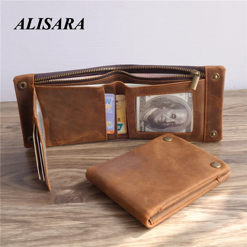 Vintage Wallet Japan South Korea ultra thin short wallet men's leather