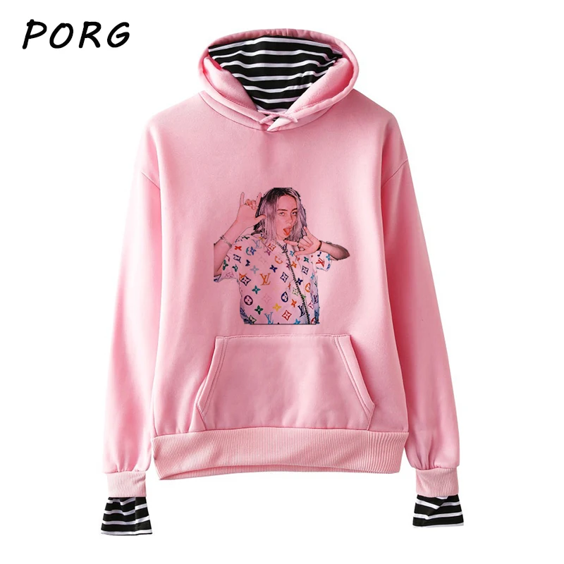 Новая уличная одежда Billie Eilish толстовки музыка Ullzang винтажные розовые с капюшоном женские толстовки для любителей музыки мужские/женские готические большие толстовки с капюшоном - Цвет: PK-5