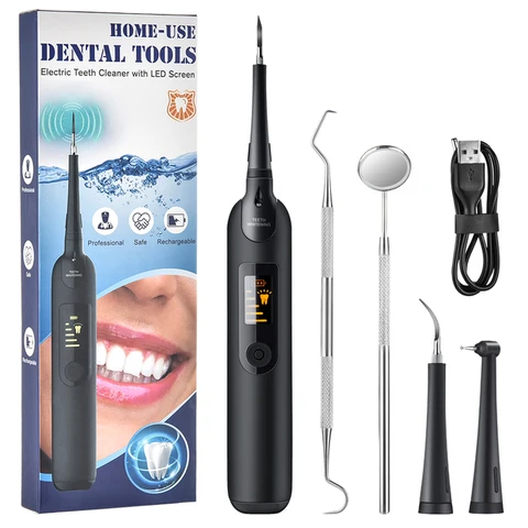 Sonic Dental Calculus Remover Whitener Scaler LED Display Tooth Cleaner Rechargable Tartar Tool Whiteing Teeth Portable