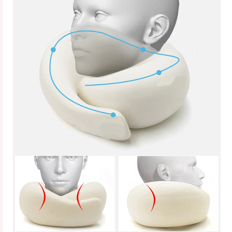 U-образная медленная отскок Подушка "улитка" пены памяти хлопок мягкая подушка портативный самолет шеи Отдых Подушка Путешествия