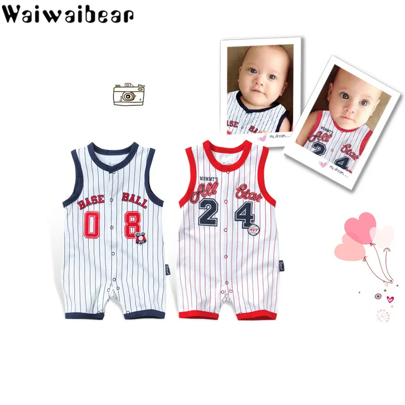 

Newborn Baby Romper Spring & Summer Cotton Clothes Sleeveless Infant Girl Boy Jumpsuit Child Basketball Thin Crawling Clothes