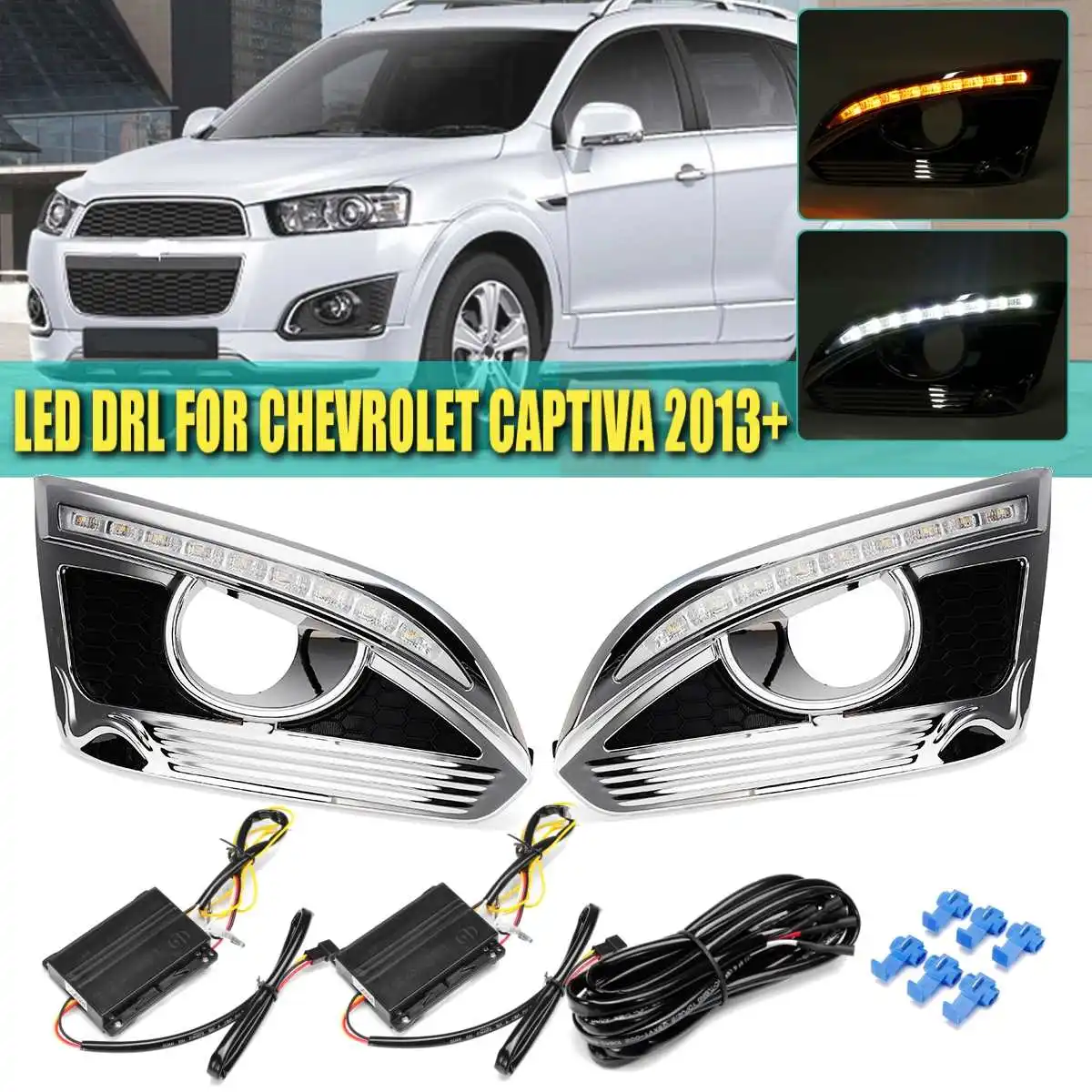 Светодиодные дневные ходовые огни для CHEVROLET CAPTIVA 2011 2012 2013/ 2013 1 пара|Фара авто в