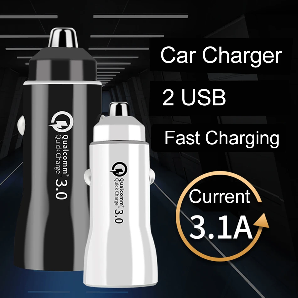 Автомобильное зарядное устройство для Samsung S10 S9 S8 note 10 9 8 A50 A8 J5 J7 2018 Dual USB быстрая