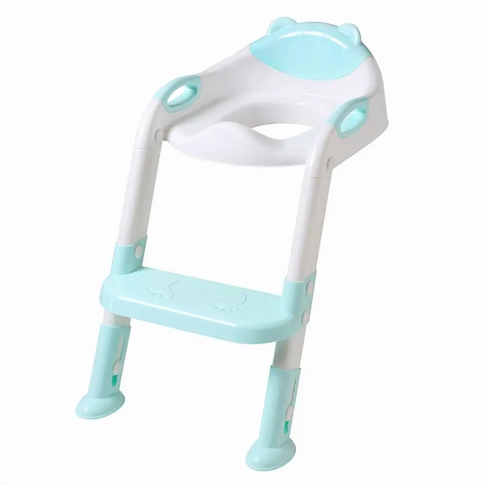 Folding Baby Potty Infant Kid Toilet Training Seat with Adjustable Ladder Infant Toilet Training Folding Seat Baby Toilet Ladder