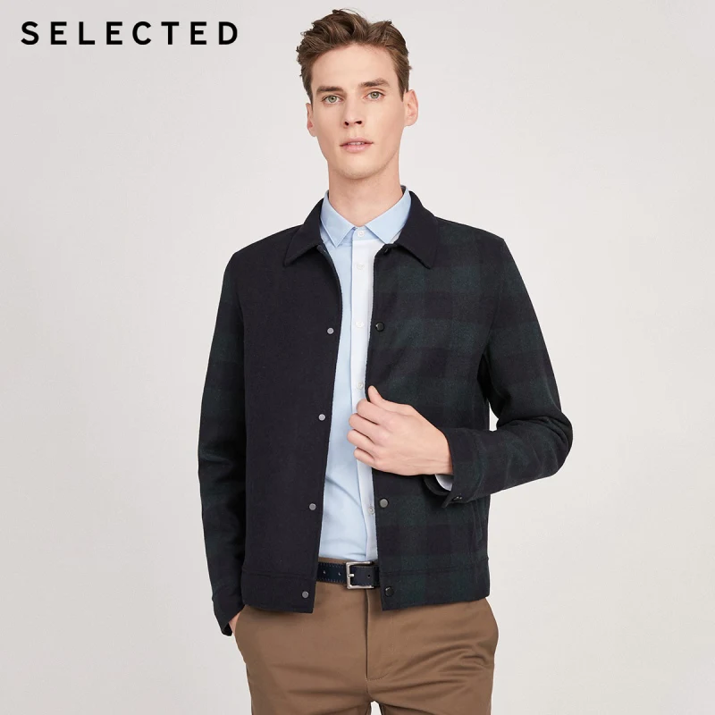 SELECTED England Plaid Double-faced Wool Coat Men's Woolen Outwear S|419427573 SELECTED England Plaid Double-faced Wool Coat Men's Woolen Outwear S|419427573