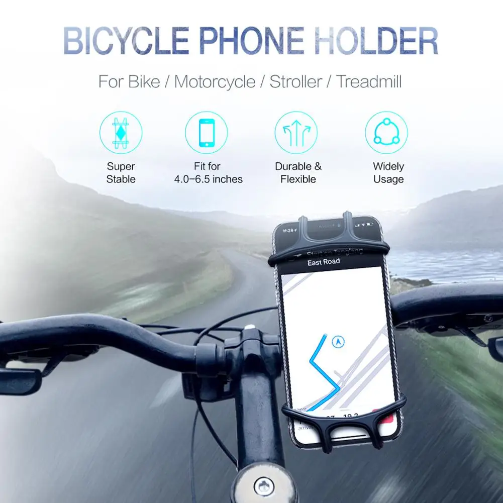 Держатель для телефона на велосипед, держатель для телефона на мотоцикл, держатель для коляски, Вращающийся Универсальный силиконовый держатель с пряжкой, регулируемый руль с держателем для GPS