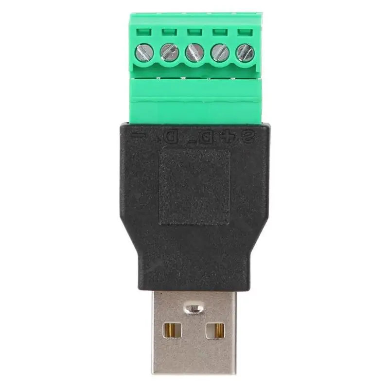 ALLOYSEED USB2.0 папа 5Pin винтовой клеммный соединитель конвертер адаптер с