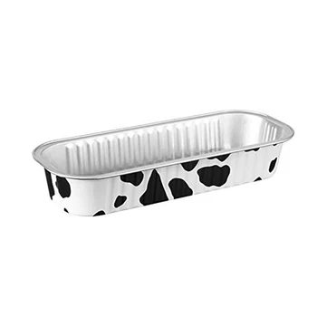 

100Pcs Disposable Aluminum Foil Baking Cup Baking Cake Box 200Ml Rectangular Small Tin Cup Cheese Dessert Bread Packaging Cup wi