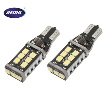 

AEING 2*DC 12V T15 W16W 921 15SMD Xenon White 6000K LED Canbus error free T15 Bulbs for Back-Up Backup Reversing Parking Lights