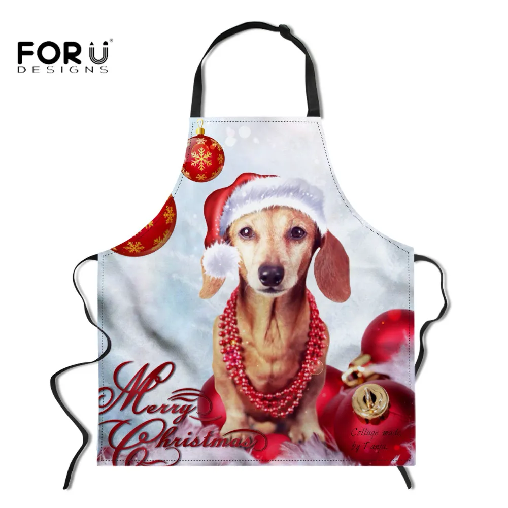 YY1968R HUGSIDEA Merry Christmas собака печать фартук передник фартуки регулируемые взрослые нагрудники домашние кухонные принадлежности для приготовления пищи и выпечки - Цвет: YY1968R