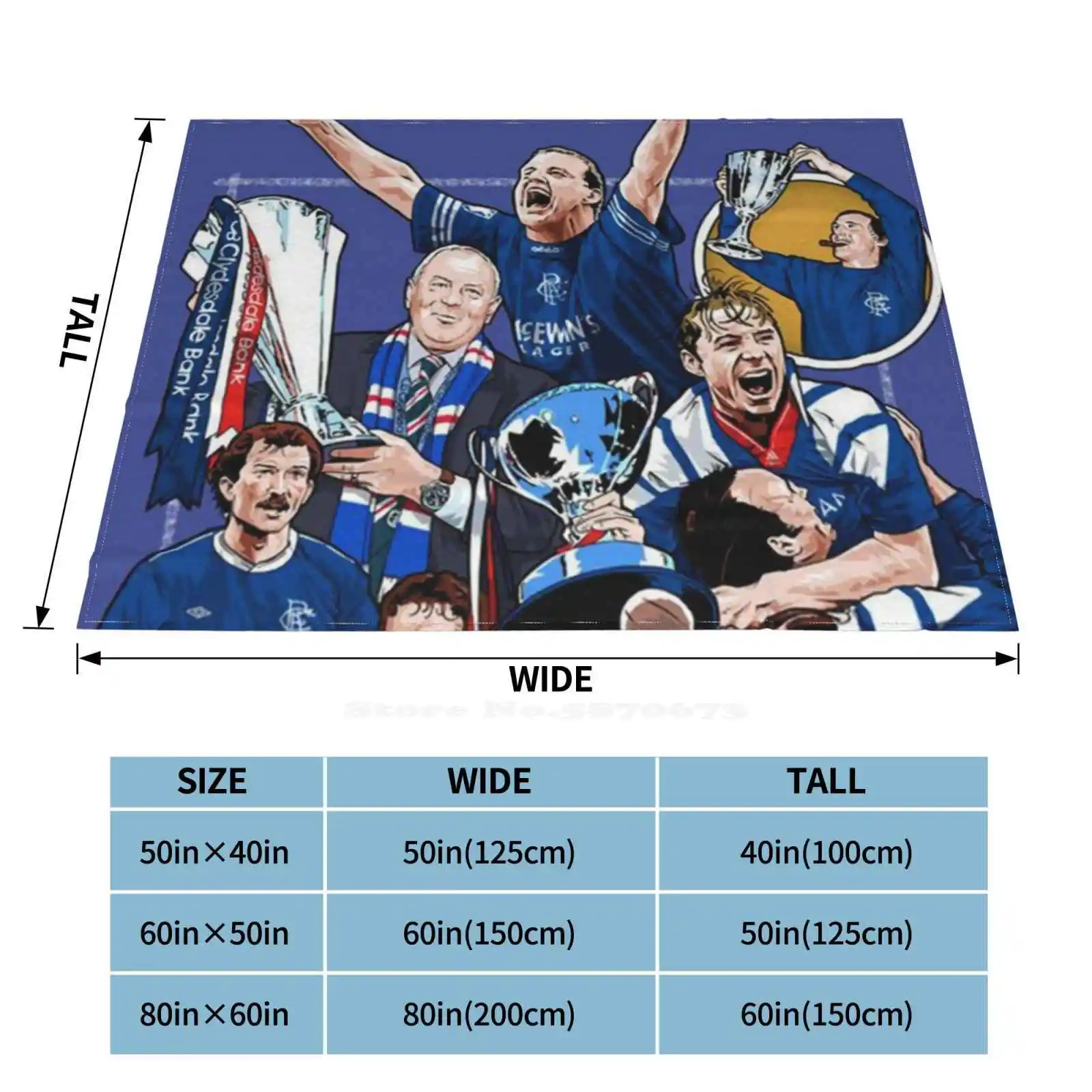 Glasgow Rangers Team Shaggy Throw Soft Warm Blanket Sofa/Bed/Travel Love Gifts Glasgow Rangers Football Scotland Gets We Are 3