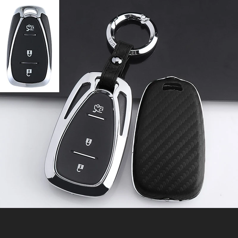 A-black Оцинкованный сплав автомобиля Флип ключ чехол для Buick, Chevrolet Cruze Opel Vauxhall Mokka Encore углеродного волокна шаблон оболочки цепи - Название цвета: A-black