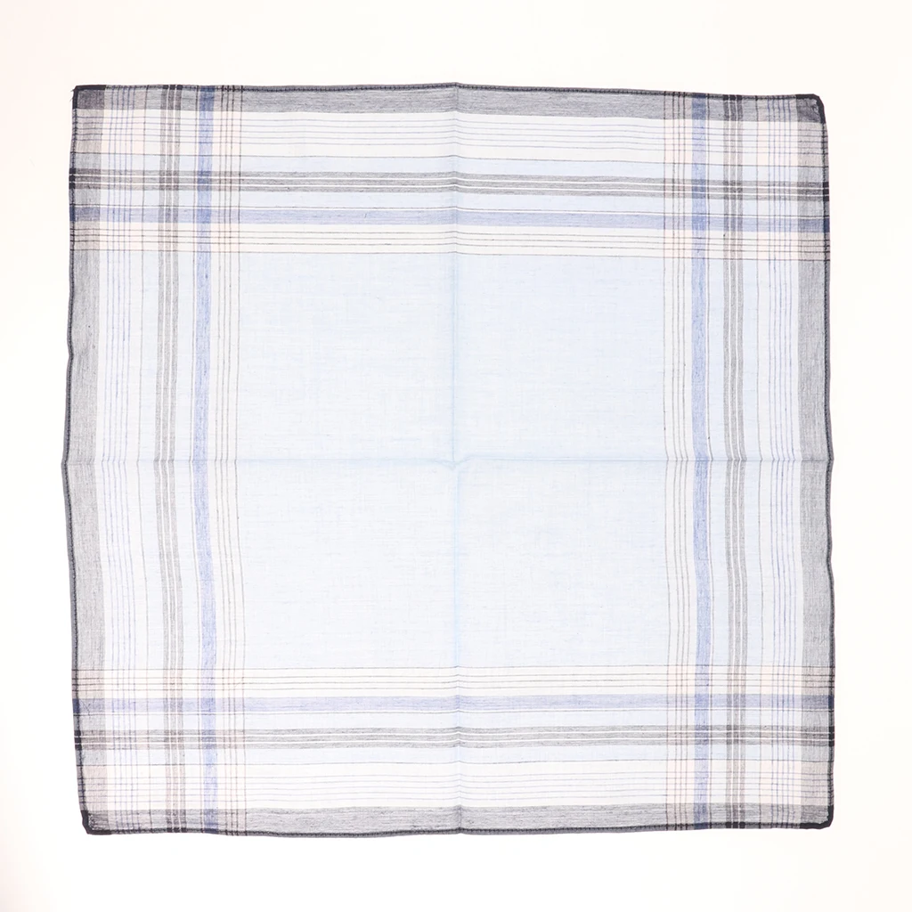 10pcs   Cotton Men Square Plaid Handkerchiefs 38 x 38cm Classic Hanky Light Color Vintage Pocket Towel For Wedding Party