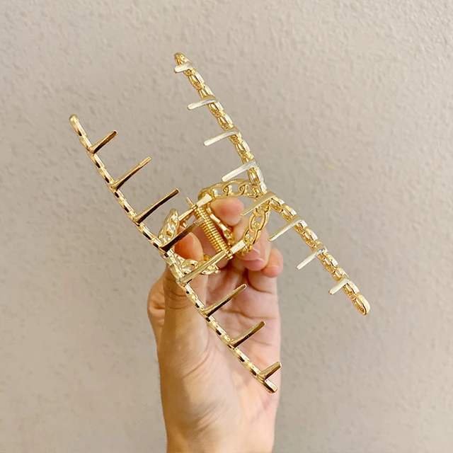 Kobieta metalowe do włosów pazury Chic Barrettes spinki do włosów spinki damskie Hairgrip nakrycia głowy dziewczyny ozdoby kraba akcesoria do włosów 6