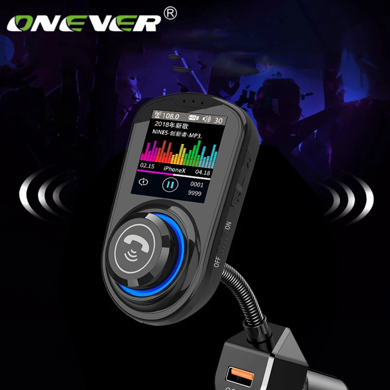 Автомобильное зарядное устройство Onever с двумя USB-портами большим цветным