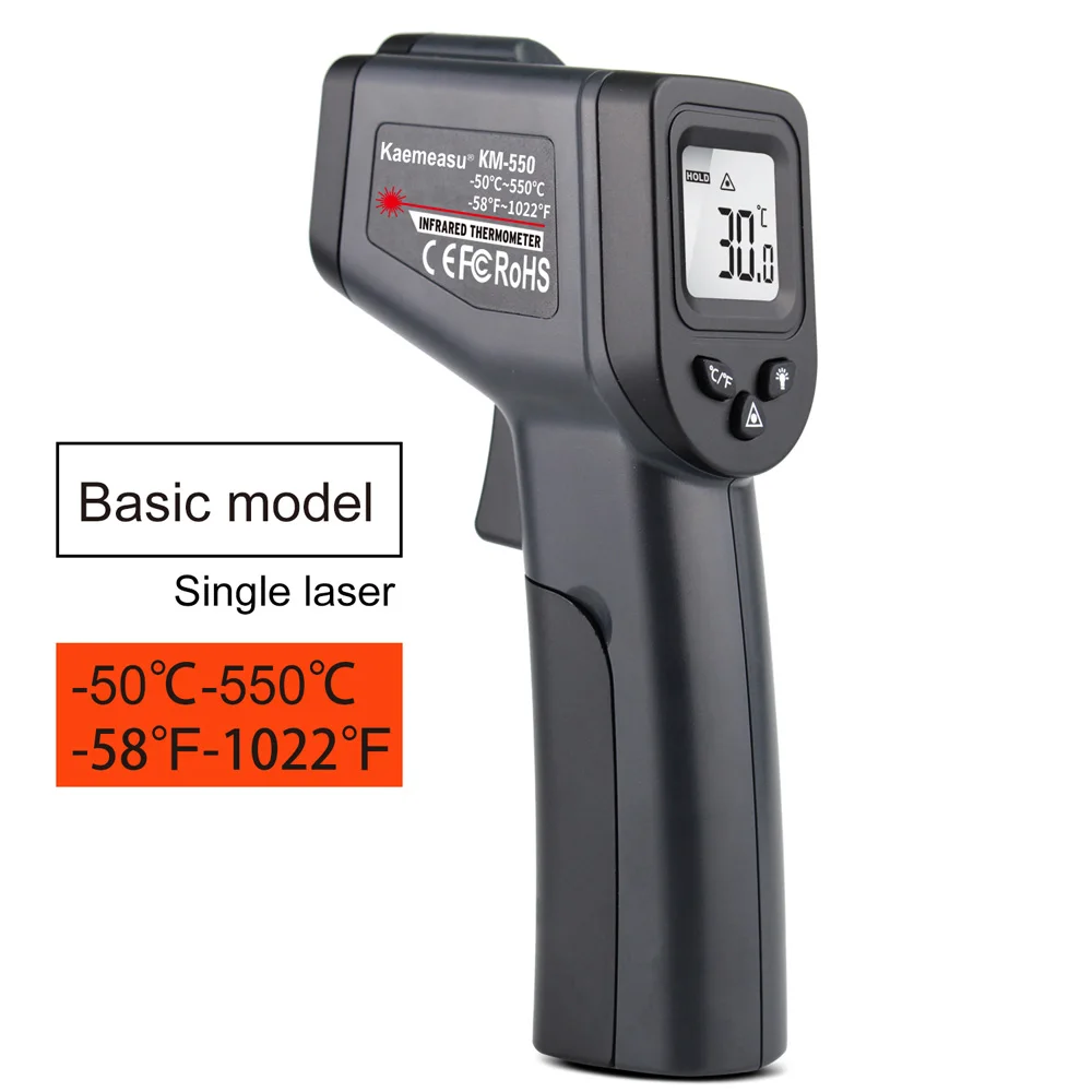 Digital Infrared Thermometer -50~380/550/750/1100/1300/1600 degree Single/Double laser Non-Contact Thermometer Gun thermometer flexible tape measure Measurement & Analysis Tools