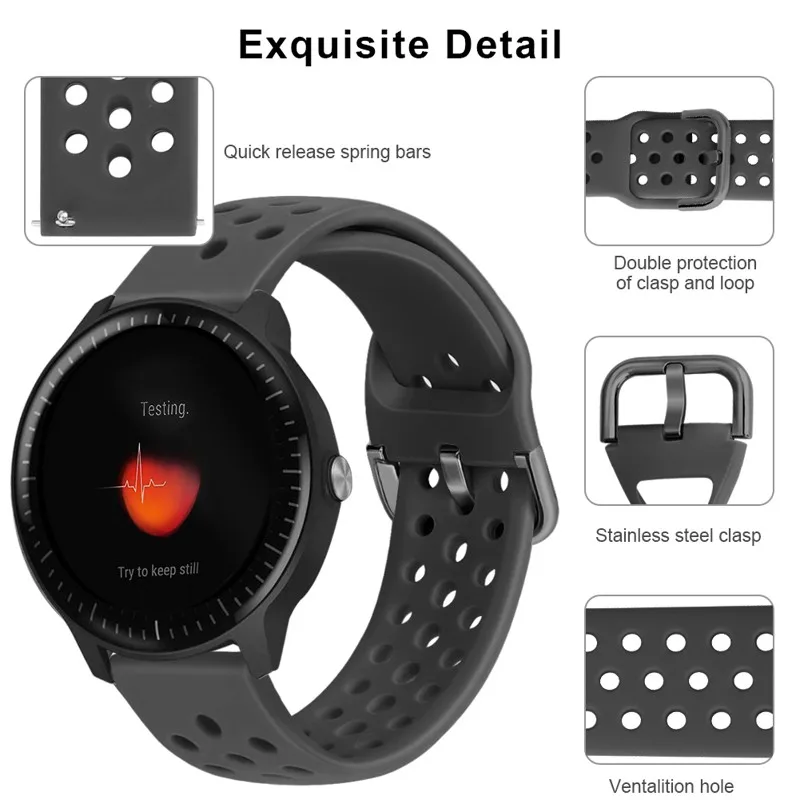 Для Garmin Vivoactive 3 ремешок для часов 20 мм силиконовый водонепроницаемый ремешок для часов samsung Galaxy 42 мм/Активный 40 мм 1/2