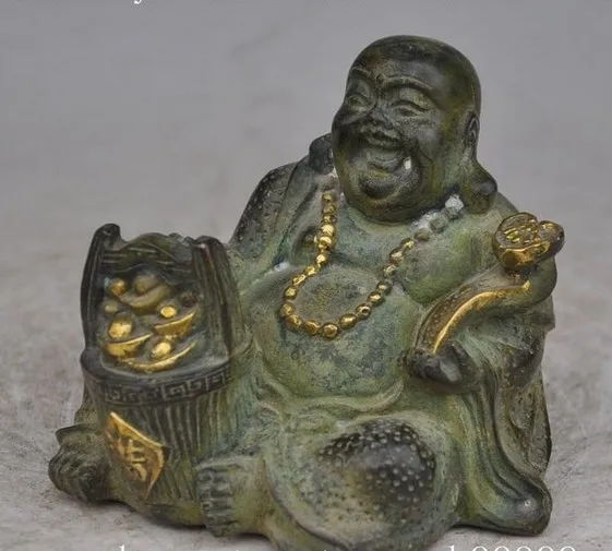 YM 308 китайский, буддийский из бронзы свинка богатство, удача Ruyi Yuanbao Статуя Майтрейи Будды