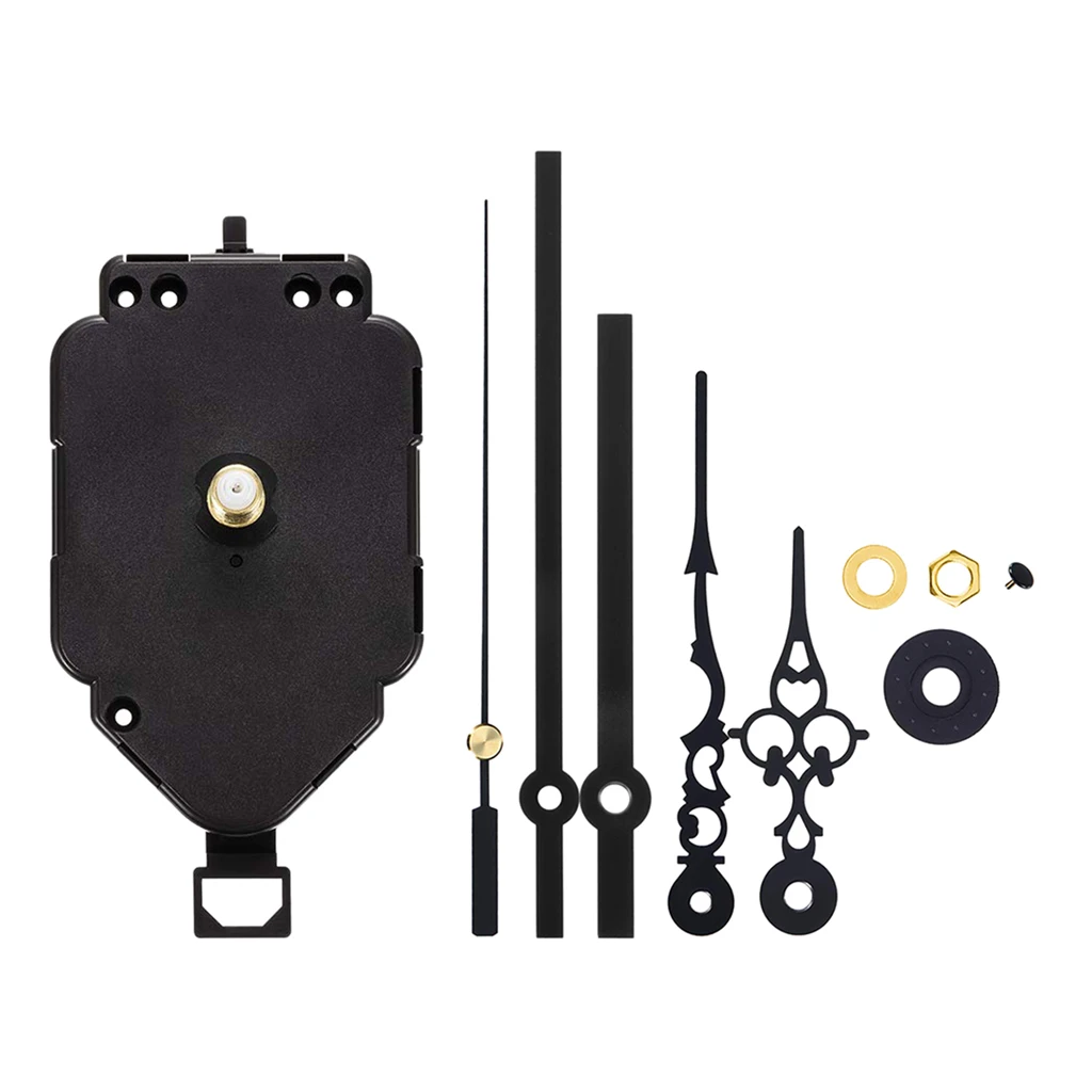 1 Set HR9403 Pendulum Clock Movement Quartz DIY Movement Kits - Wall Clock Movement Mechanism with 5Pcs Long Hands