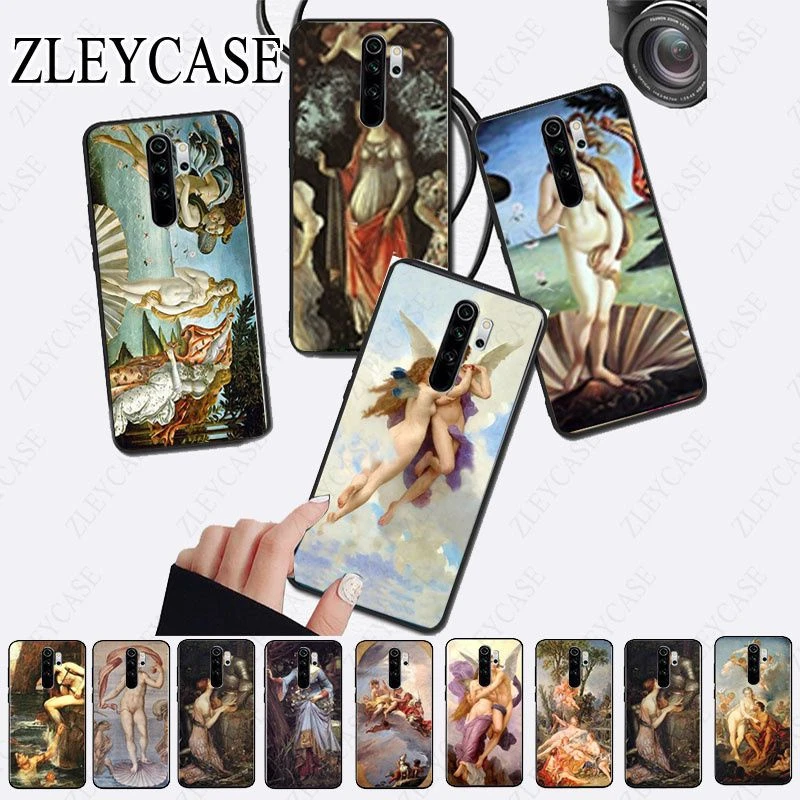 Art Painting The Birth Of Venus Phone Case for redmi note8pro note7 note5 note6pro 7 7A 8 8A Note8T Note9 note9s note9pro Cover xiaomi leather case handle