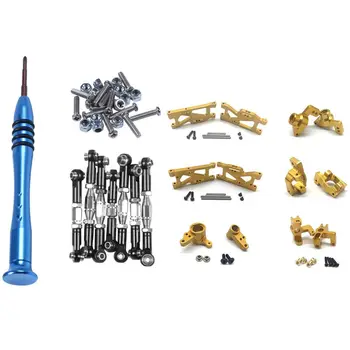 

Metal Servo Pull Rod Steering Tie Rod Set,Black with Steering Swing Arm Base C Rear Hub Seat Assembly Upgrade Parts
