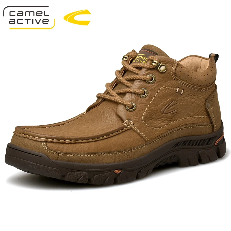 Camel Active, новинка, высокое качество, Мужская Уличная походная обувь, кожа, противоскользящие, дышащие, для альпинизма, треккинга, походные кроссовки - Цвет: yellow brown