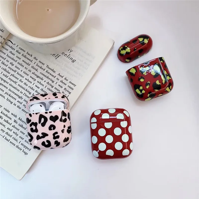 

Luxury leopard spot hard Case For AirPods case Protective Cover Accessories Hard Case for Apple Airpods 1/2 Charging Bags