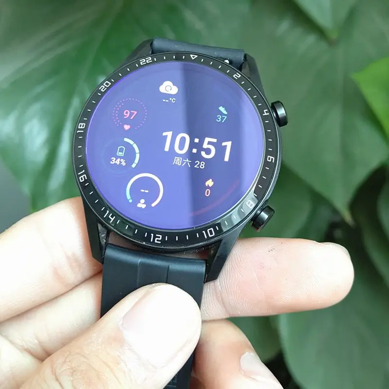 HUAWEI watch GT 2 용 강화 유리 화면 보호기 42/46mm 폴리머 재료 전체 보호 필름, HUAWEI watch GT2 46mm/42mm