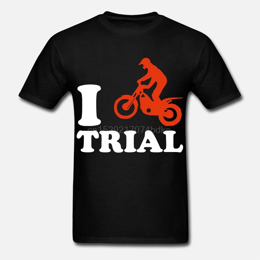 Мужская футболка с принтом летняя надписью I Love TRIAL Trialbike Motorrad Enduro Trial Biker Siviwonder