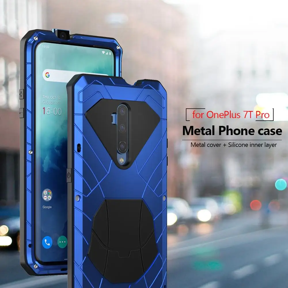 Для Oneplus 7T Pro Чехол для телефона усиленная защита Броня металлический чехол анти-осень Алюминиевый Чехол для Oneplus 7T Pro