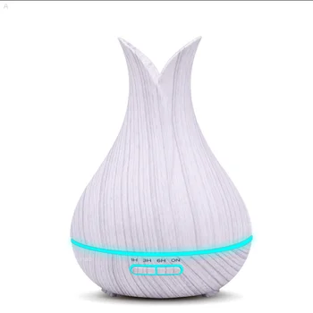 

KBAYBO 400ml Air Humidifier Essential Oil Diffuser wood grain Aromatherapy diffusers Aroma Mist Maker 24v led light for Home