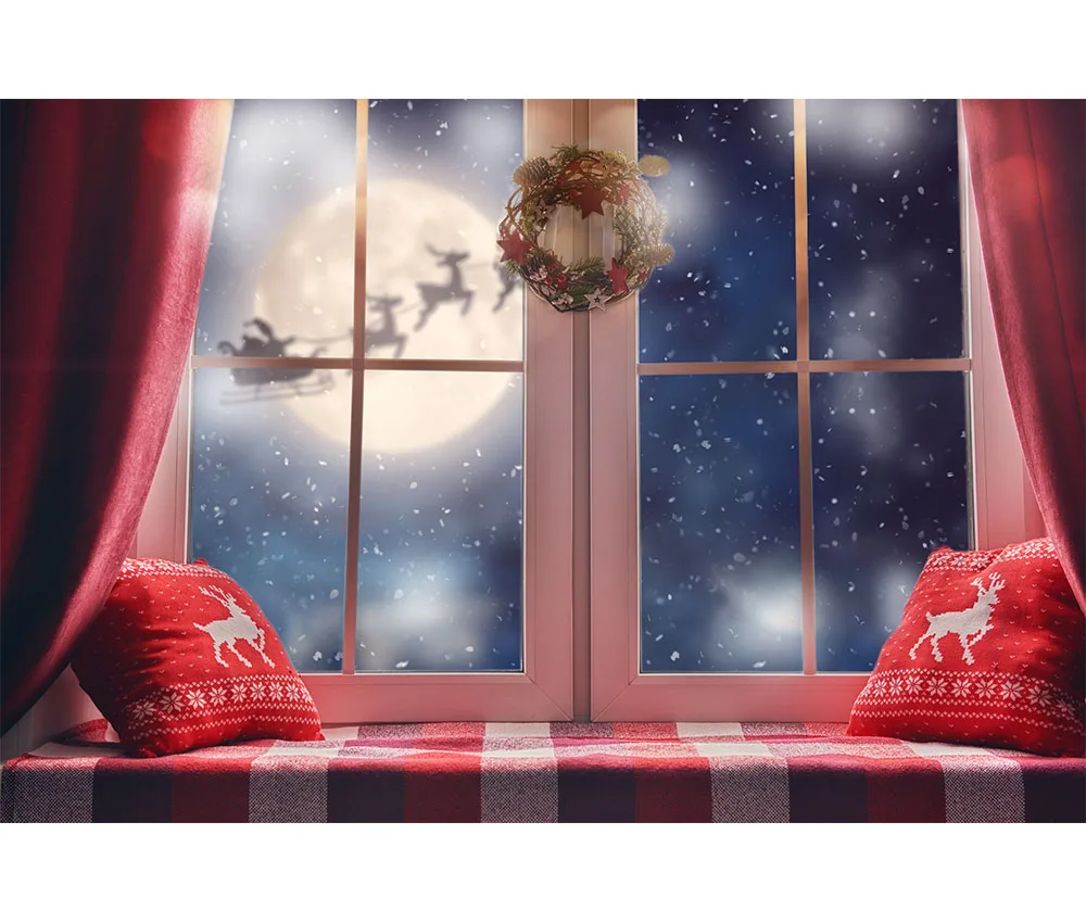Window 1 Рождественский фон для фотосъемки с изображением камина окна кирпичной стены леса снега - Цвет: Window 1