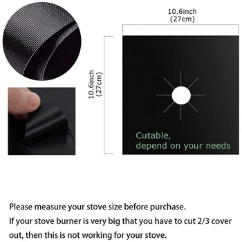 

8-Piece Stove Head Cover 03.3mm + 2 Pieces of Silicone Kitchen Stove Cover, Gas Stove Protector Can Be Reused