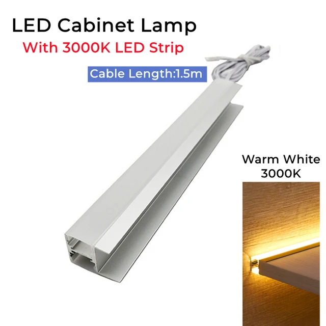 30/40/50cm LED Strip Cabinet Splint Lamps Hidden Doule Side Glow Aluminum Profiles 18mm Wood Board Layer Linear Bar Strip Lights 3000K Strip Light