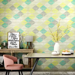 Papers Brick 3d Wall Noridc Home Decor Colorful Rhombus Waterproof Contact Wall Paper For Coffee Tea Hosue Walls Vinilos Pared