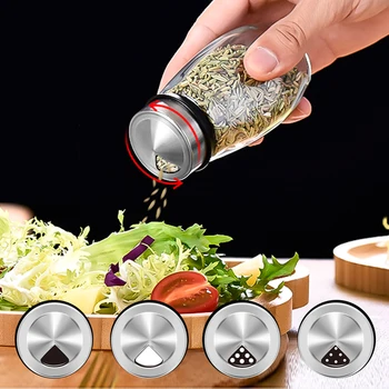 

Rotating Spice Seasoning Storage Rack Stand Holder 6 Bottles Pepper Salt Shakers Kitchen Organizer Shelf Condiment Sprays Box