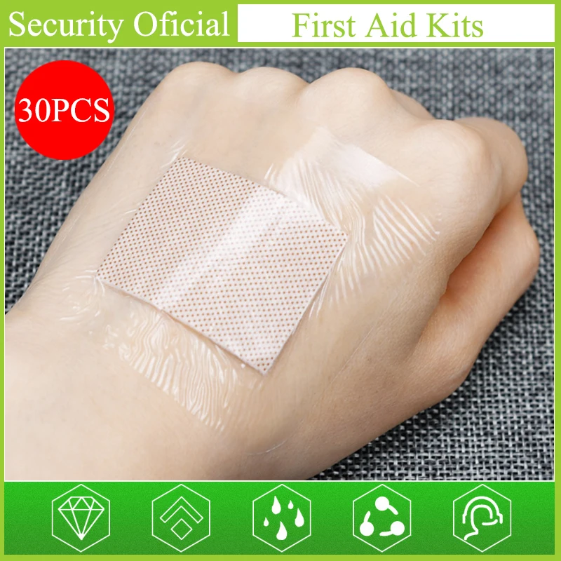 30Pcs 6x7cm Waterproof Medical Patch Large Wound First Band Aid Kit Bandage Adhesive Outdoor Sport | Безопасность и защита
