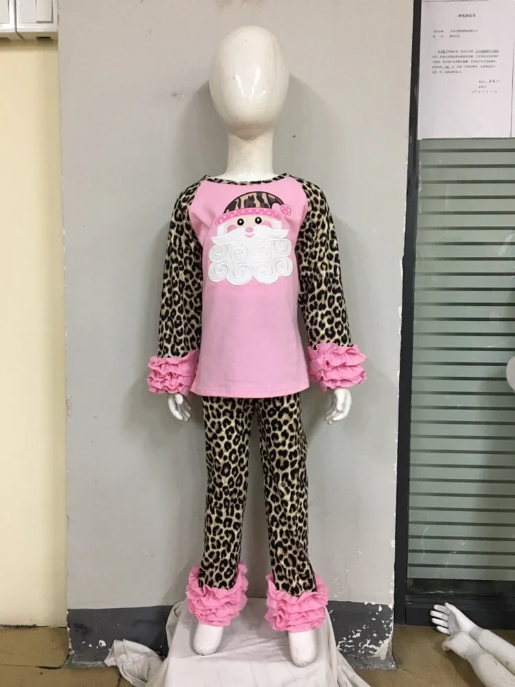 

Conice 2019 Fall New Girl Boutique Clothing Set Fashion Santa Claus Embroidery Tops Kids Outfits 2GK909-1586