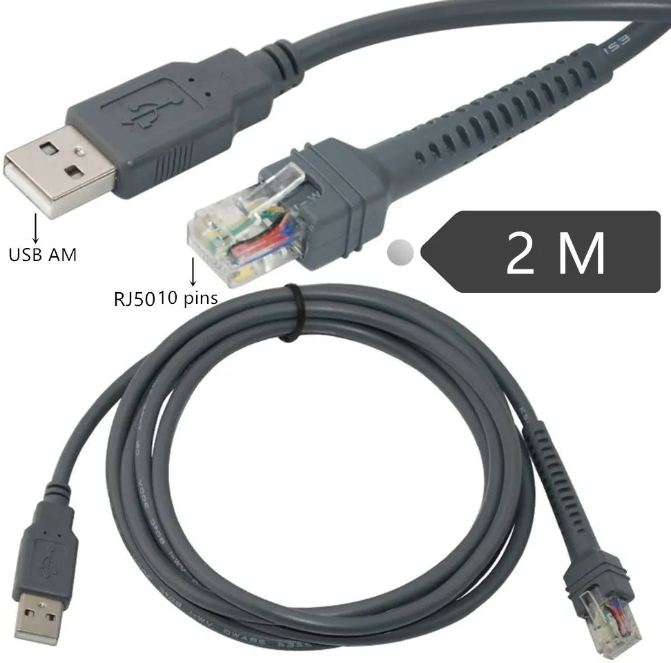 Кабель ERE USB A папа к RJ50 usb сканер штрих-кода LS2208 LS1203 LS7708 LS4008I LS4208 кабель |