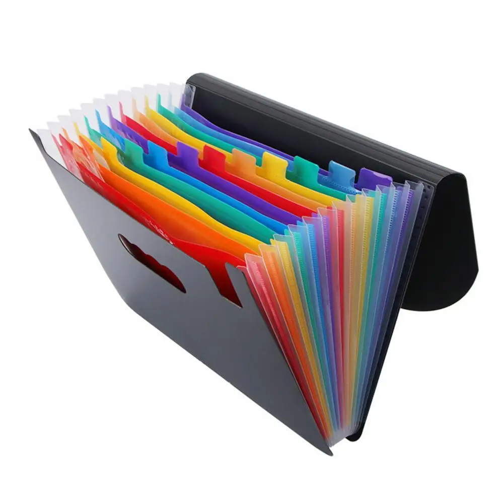 Home Office Large Capacity Rainbow File Holder Data Document Organize Folder Storage Bag 24 Grid 