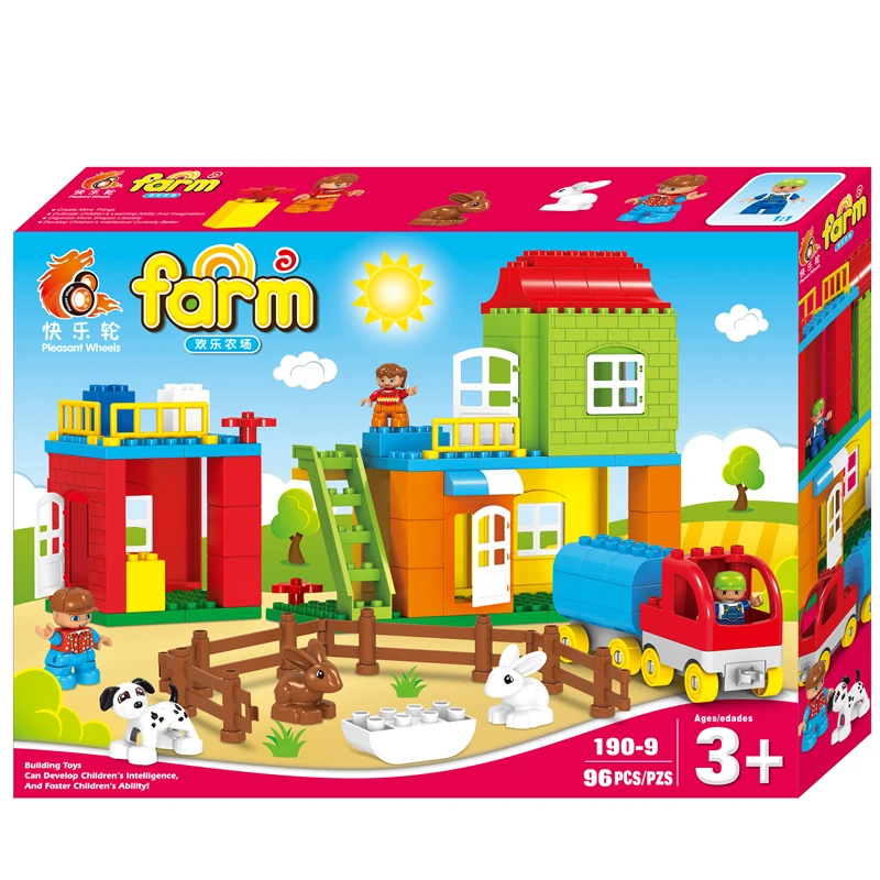 Обучающая игрушка кирпичи для детей DIY большой размер частиц строительные блоки Совместимые дети игровой дом игрушки